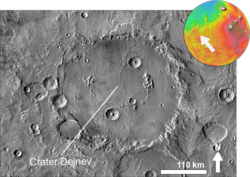 Martian crater Dejnev based on day THEMIS.png