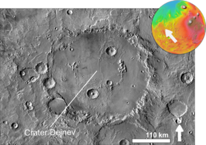 Martian crater Dejnev based on day THEMIS.png