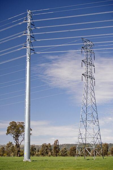 File:New and old electricity pylons.jpg