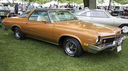 1973 Buick Century Gran Sport Stage I, front right (Greenwich 2018).jpg