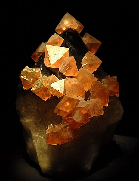 File:Fluorite crystals (Cullen Hall of Gems and Minerals).jpg