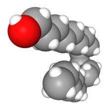Space-filling model of oleyl alcohol