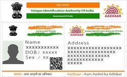 An example of an Aadhaar card