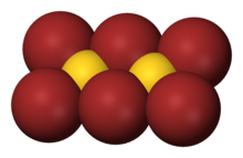 Space-filling model of gold(III) bromide