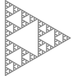 Sierpinski Triangle (from L-System, 6 iterations).png
