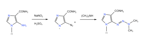 Synthesis of dacarbazine.png