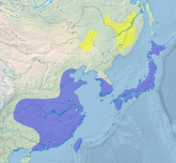 Ciconia boyciana distribution map.svg