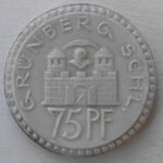 Grünberg in Schlesien, Zielona Góra, 1922, 75 Pf, Burg, Keramik.jpg