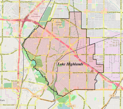 Location map of Lake Highlands, Dallas.png
