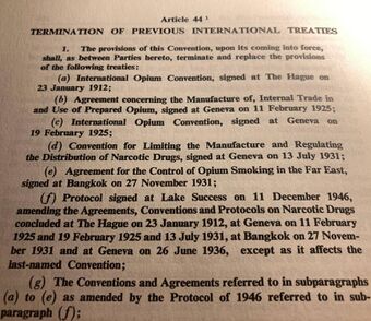 Photograph of the Commentary on the Single Convention on narcotic drugs, 1961 (page 456, article 44).jpg