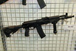 AK-102 assault rifle at Engineering Technologies 2012.jpg