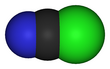 Spacefill model of cyanogen chloride