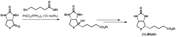 Total synthesis of (+)-biotin using Fukuyama coupling