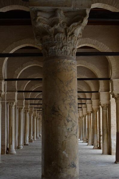 File:Great Mosque of Kairouan, west portico of the courtyard.jpg