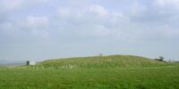 A well-preserved earthen long barrow on Gussage Down in the Cranborne Chase area of Dorset, England
