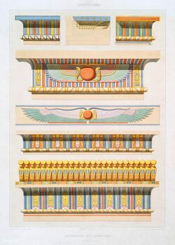 Illustrations of various examples of ancient Egyptian cornices.jpg