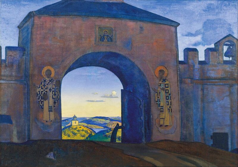 File:N. Roerich - And We are Opening the Gates. From the «Sancta» Series - Google Art Project.jpg