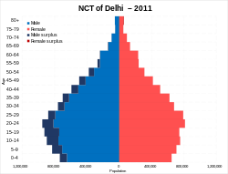 NCT of Delhi population pyramid in 2011.svg