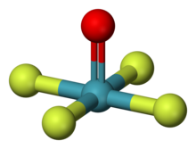 Ball-and-stick model of xenon oxytetrafluoride