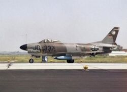 German F-86K JG 74 on runway 1965.jpg
