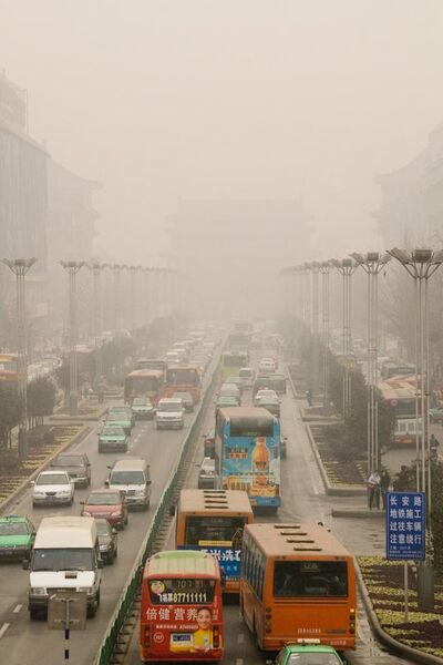 File:Heavy Traffic, Heavy Haze - another day in China.jpg