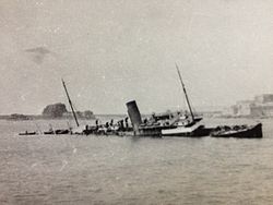 SS Caesarea (Manx Maid) following her foundering at Jersey, 1923..JPG