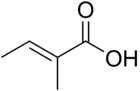 Chemical structure of tiglic acid