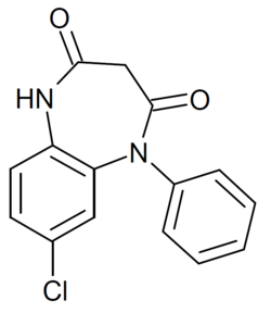 Desmethylclobazam structure.png