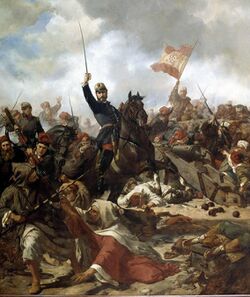 El general Prim en la batalla de Tetuán, por Francisco Sans Cabot.jpg
