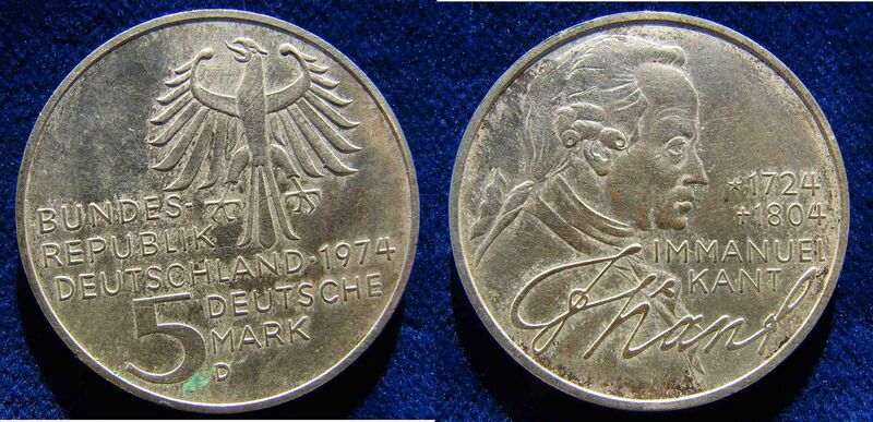 File:German 5 DM 1974 D Silver Coin Immanuel Kant.jpg