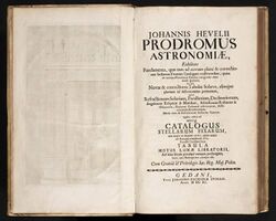 Johannes Hevelius - Prodromus Astronomia - Volume I "Prodromus Astronomiae" - Intestazione I Volume.jpg