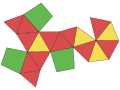 Net of a polyhedron vertice as a face to snub from hemicube.svg