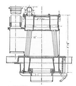 Thornycroft vertical water-tube boiler, section (Rankin Kennedy, Modern Engines, Vol III).jpg