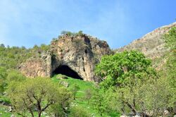 3. Shanidar cave, a paleolithic cave in Bradost Mountain, Erbil Governorate, Iraqi Kurdistan. April 4, 2014.jpg