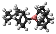 Ball-and-stick model of the alpine borane molecule