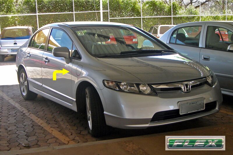 File:Brazilian Honda Civic Flex car 09 2008 logo & secondary gas tank.jpg