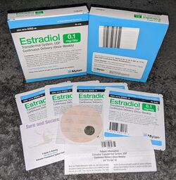 Generic estradiol (Mylan) 0.1 mg per day once-weekly transdermal systems.jpg