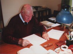 Giovanni Battista Rizza at work in his home office, in 2003.