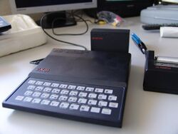 ZX81 computer with a 16 KB RAM pack and a ZX Printer attached.