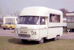A 1975 Commer Highwayman motor caravan, photographed in 1977