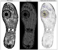 Find circles in shoeprint.jpg