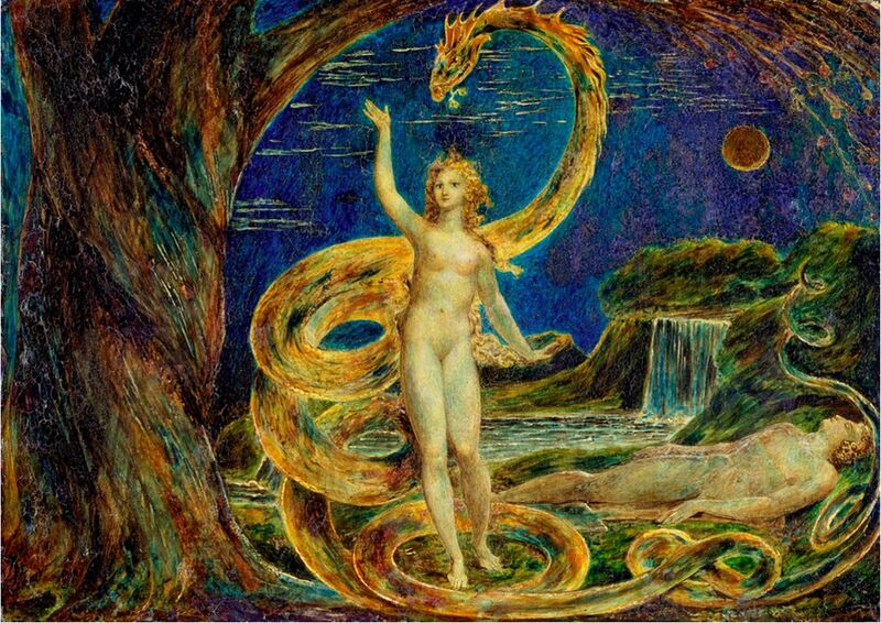 File:William Blake Eve Tempted by the Serpent.jpg