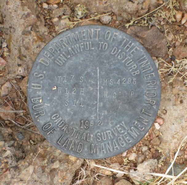 File:Bureau of Land Management Cadastral Survey Marker Arizona.jpg