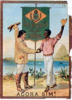 Cartaz de 1888 comemorativo a Abolição da Escravidão no Brasil.jpg