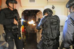 Flickr - Official U.S. Navy Imagery - SWAT team members breach a room and engage hostile targets in a training exercise..jpg