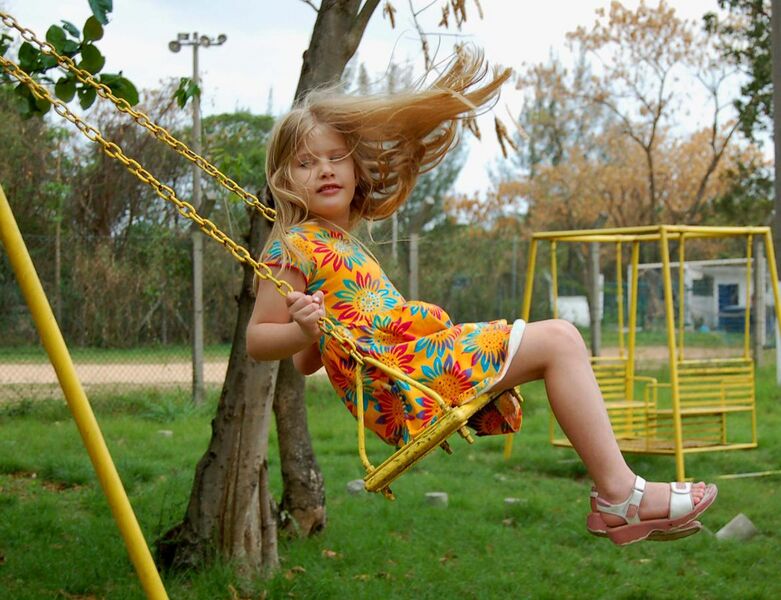 File:Little girl on swing.jpg