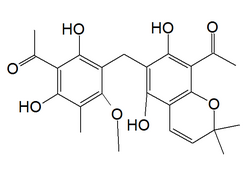 Chemical structure of mallotochromene.