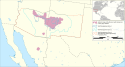 Mexican gray wolf distribution 2023.svg