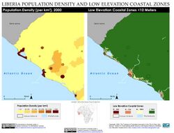Monrovia, Liberia Population Density and Low Elevation Coastal Zones (5457306759).jpg