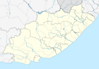 Map showing the Eastern Cape off the coast of South Africa, with the Kirkwood Formation near the southern coast